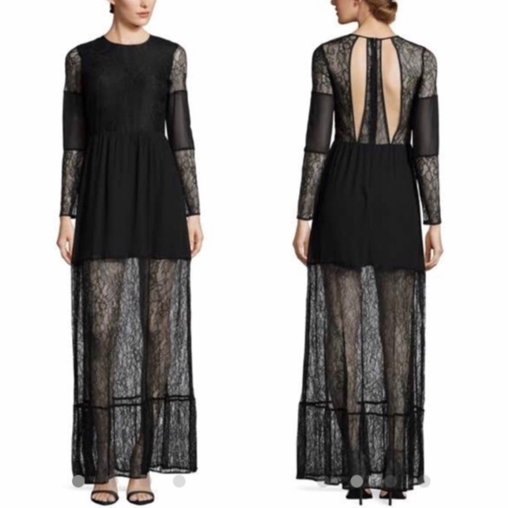 BCBG Generation Black Lace Maxi Dress